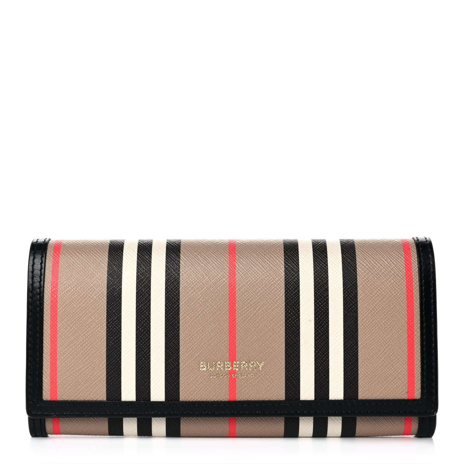 Burberry E-Canvas Icon Stripe Halton Continental Wallet Archive Beige 1 of 10