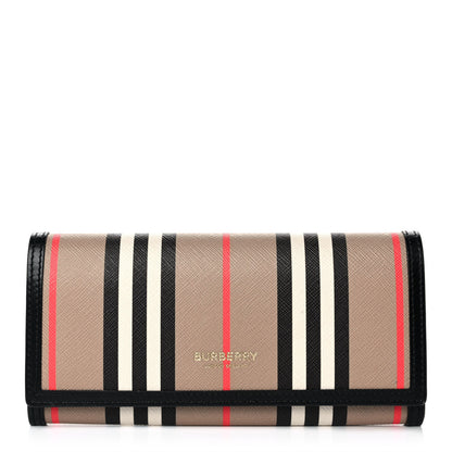 Burberry E-Canvas Icon Stripe Halton Continental Wallet Archive Beige 1 of 10