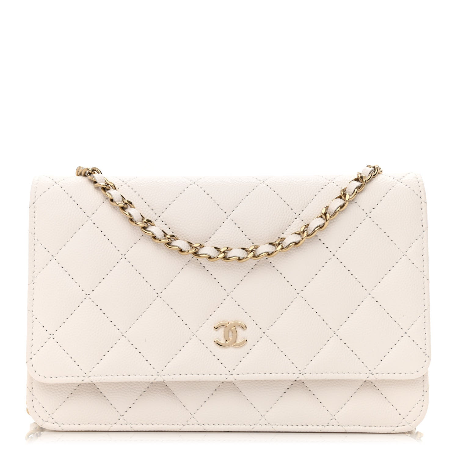 Chanel Caviar Quilted Wallet On Chain WOC White 1 of 11