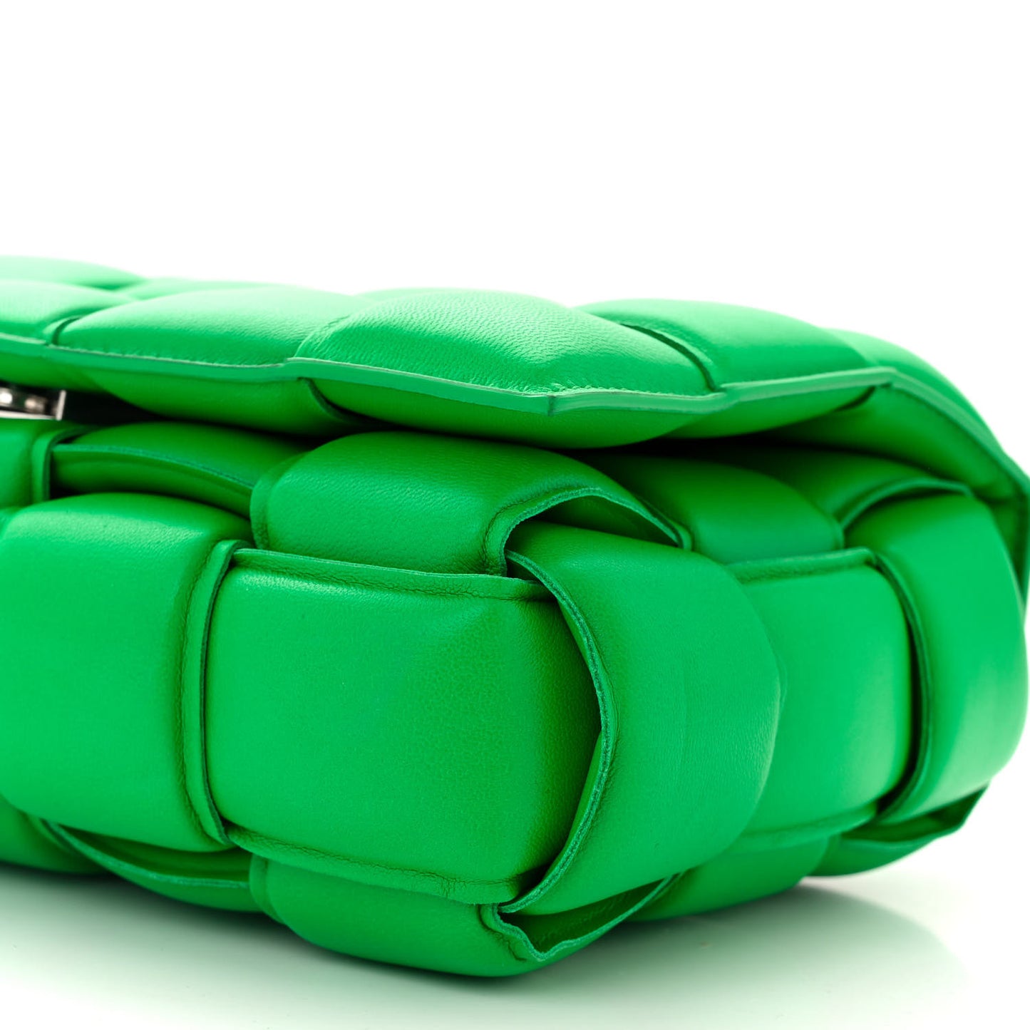 Nappa Maxi Intreccio Padded Cassette Crossbody Bag Parakeet