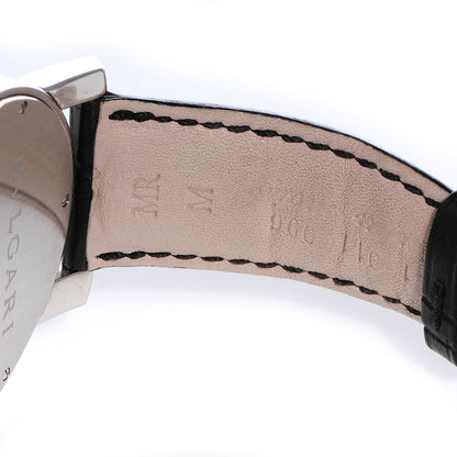 Bulgari BVLGARI Mens Stainless Steel Leather 41mm Solotempo Watch White 6 of 9