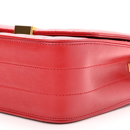 Saint Laurent Lambskin Matelasse Monogram Medium Vicky Chain Bag Rouge Eros 10 of 11