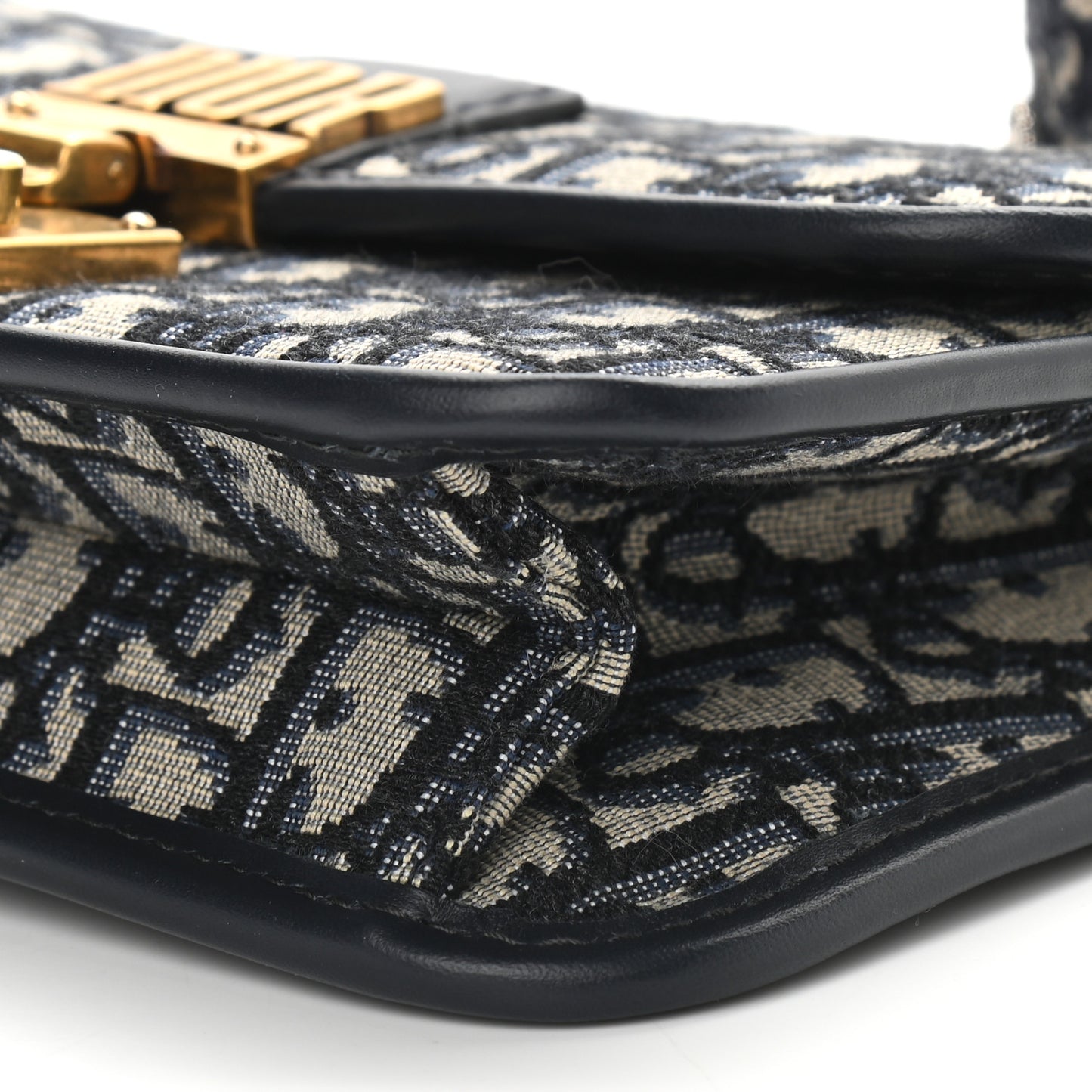 Oblique Small DiorAddict Flap Bag Navy Blue