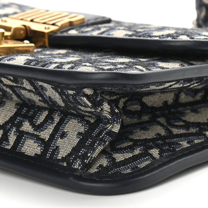 Christian Dior Oblique Small DiorAddict Flap Bag Navy Blue 8 of 9