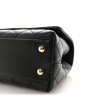 Chanel Caviar Lizard Embossed Quilted Mini Coco Handle Flap Black 10 of 11