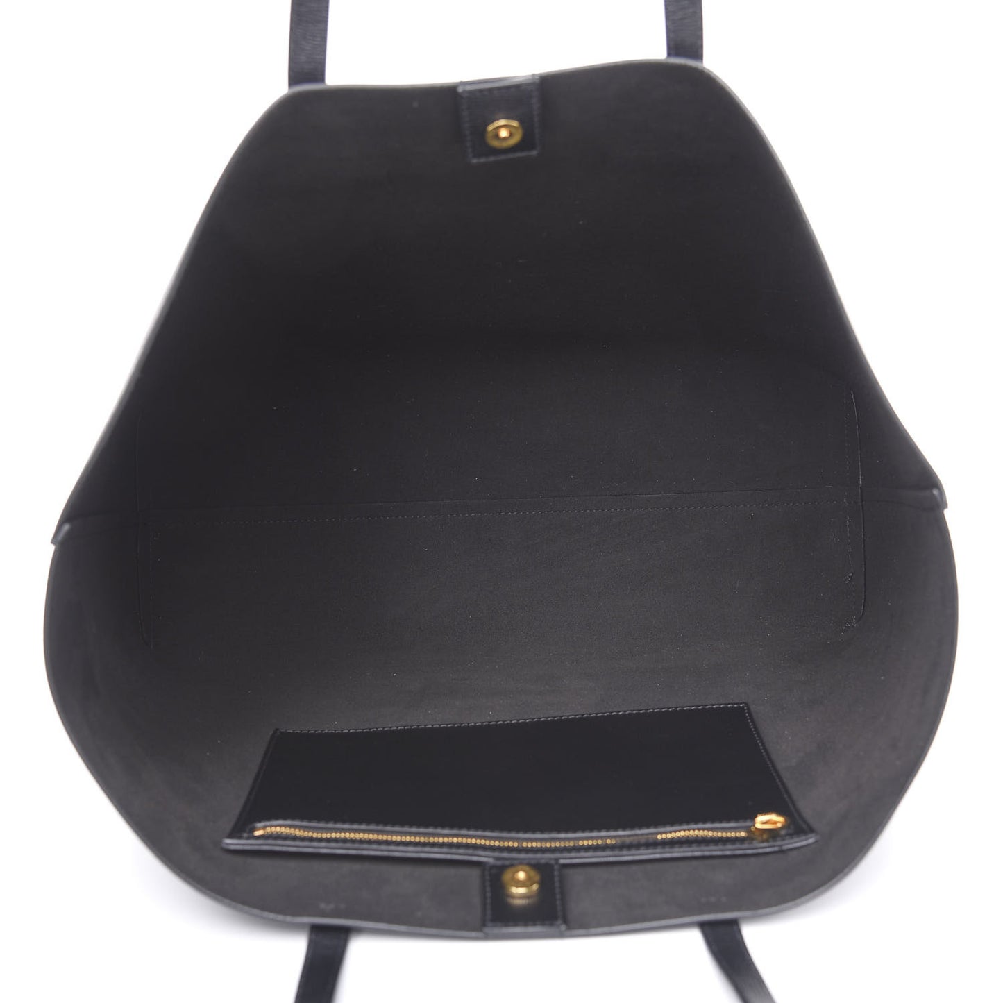Grained Calfskin Large T Tote Black