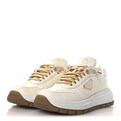 Prada Nappa Metal Triangle Logo Womens Prax 01 45mm Sneakers 36.5 Avorio 4 of 15
