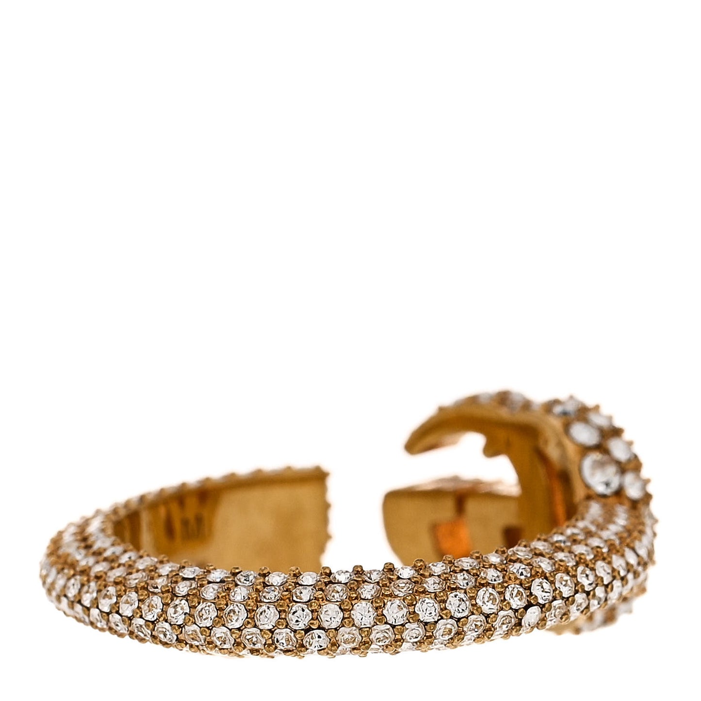 Crystal Double G Ring M 56 7.5 Aged Gold