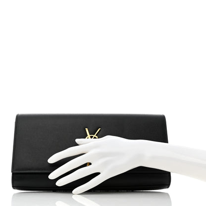 Saint Laurent Grain De Poudre Monogram Cassandre Clutch Black 2 of 10