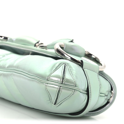 Gucci Iridescent Nappa Vertical Matelasse Medium Maxi Horsebit Chain Shoulder Bag Iridescent Salvy Green 10 of 10