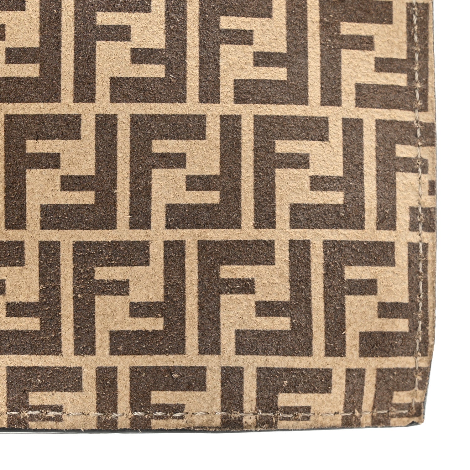 Fendi Suede Vitello Grace Micro FF Large Flat Pouch Nude Spring Maya 13 of 13