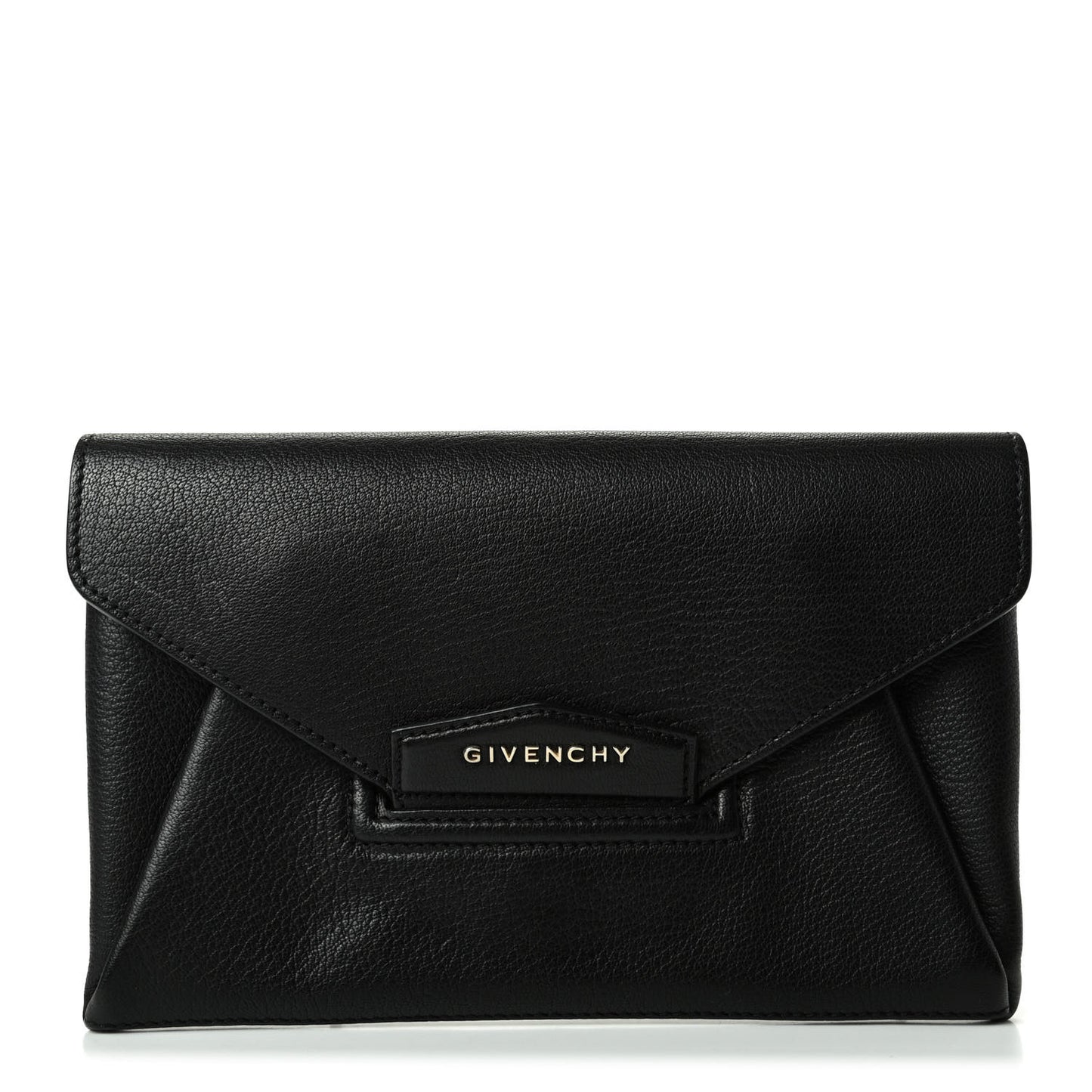 Sugar Goatskin Small Antigona Envelope Clutch Black