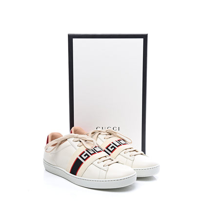 Gucci Calfskin Stripe Womens New Ace Sneakers 36.5 New Mystic White Ecru Red Flame 12 of 12