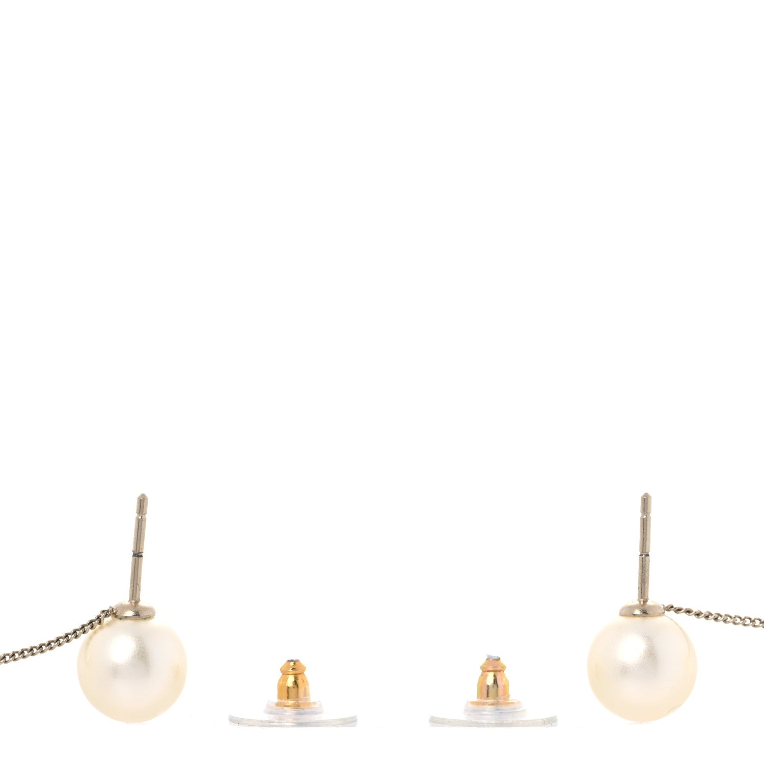 Chanel Pearl CC Chain Drop Earrings Gold 4 of 5