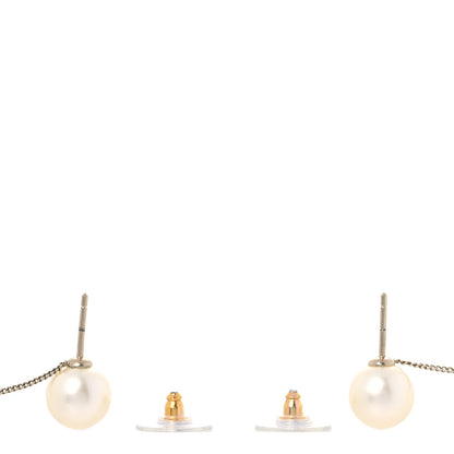 Chanel Pearl CC Chain Drop Earrings Gold 4 of 5