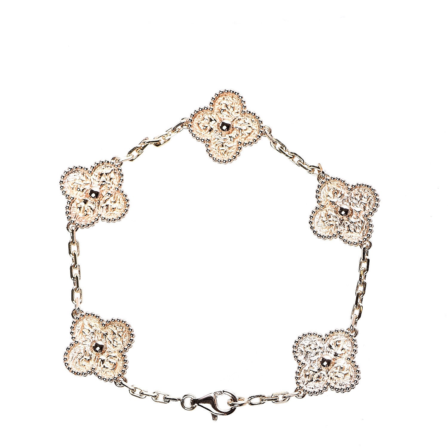 Van Cleef & Arpels 18K Rose Gold 5 Motifs Vintage Alhambra Bracelet 2 of 3