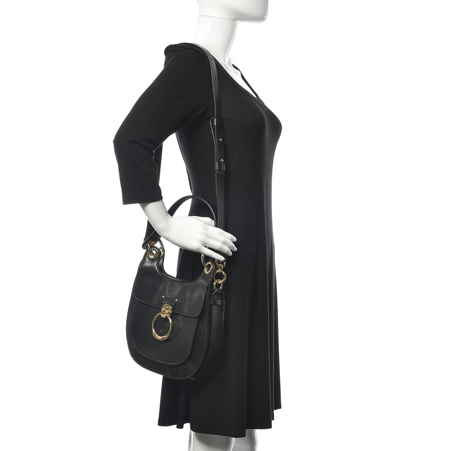 Calfskin Medium Tess Hobo Black
