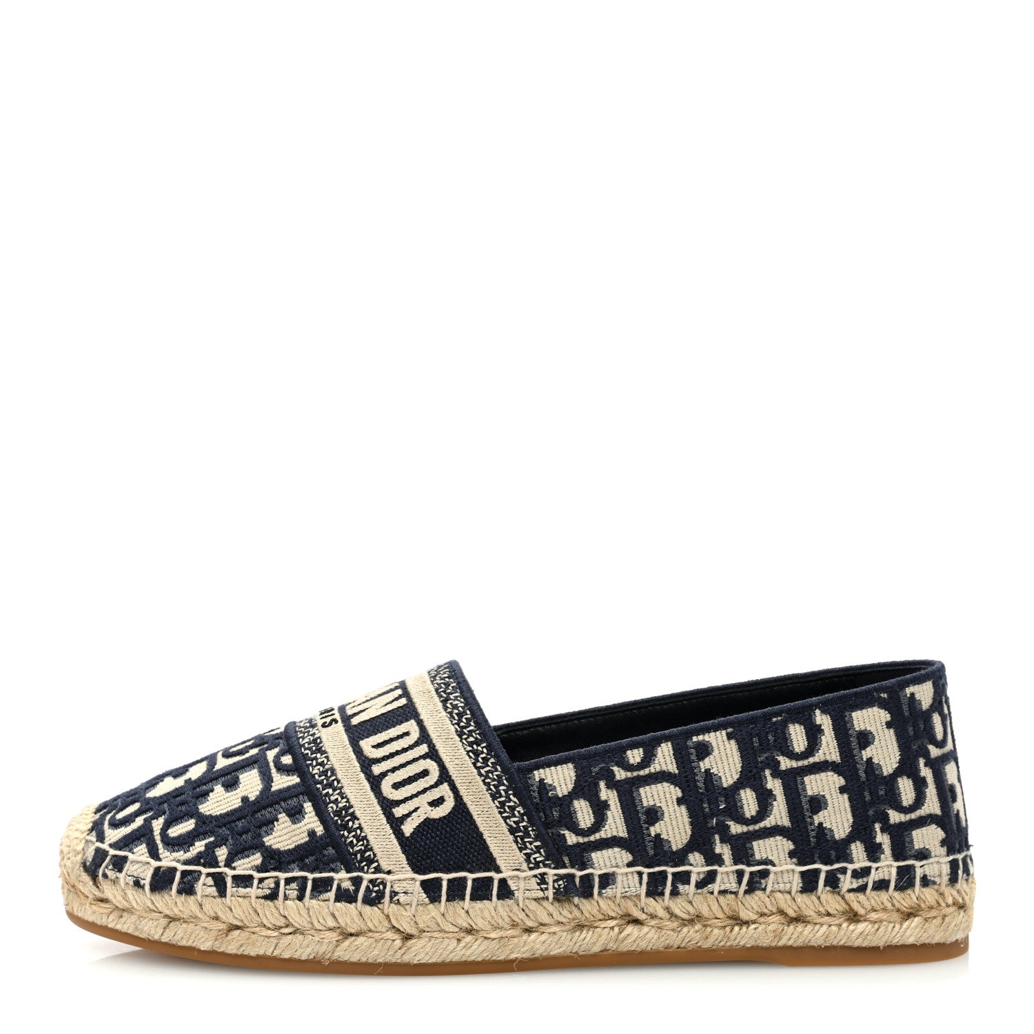 Christian Dior CHRISTIAN DIOR Oblique Embroidered Granville 15mm Espadrilles 39.5 Deep Blue 1 of 10