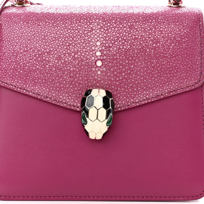 Bulgari Calfskin Galuchat Serpenti Forever Crossbody Pink 7 of 10