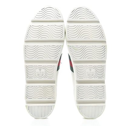 Gucci Calfskin Web Bee Embroidered Womens Ace Platform Sneakers 39.5 White 4 of 14