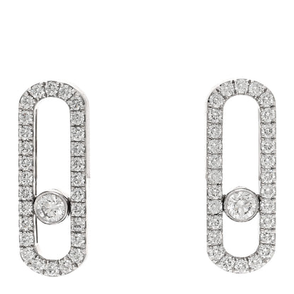 Messika 18K White Gold Diamond Move Uno Pave Earrings 1 of 5