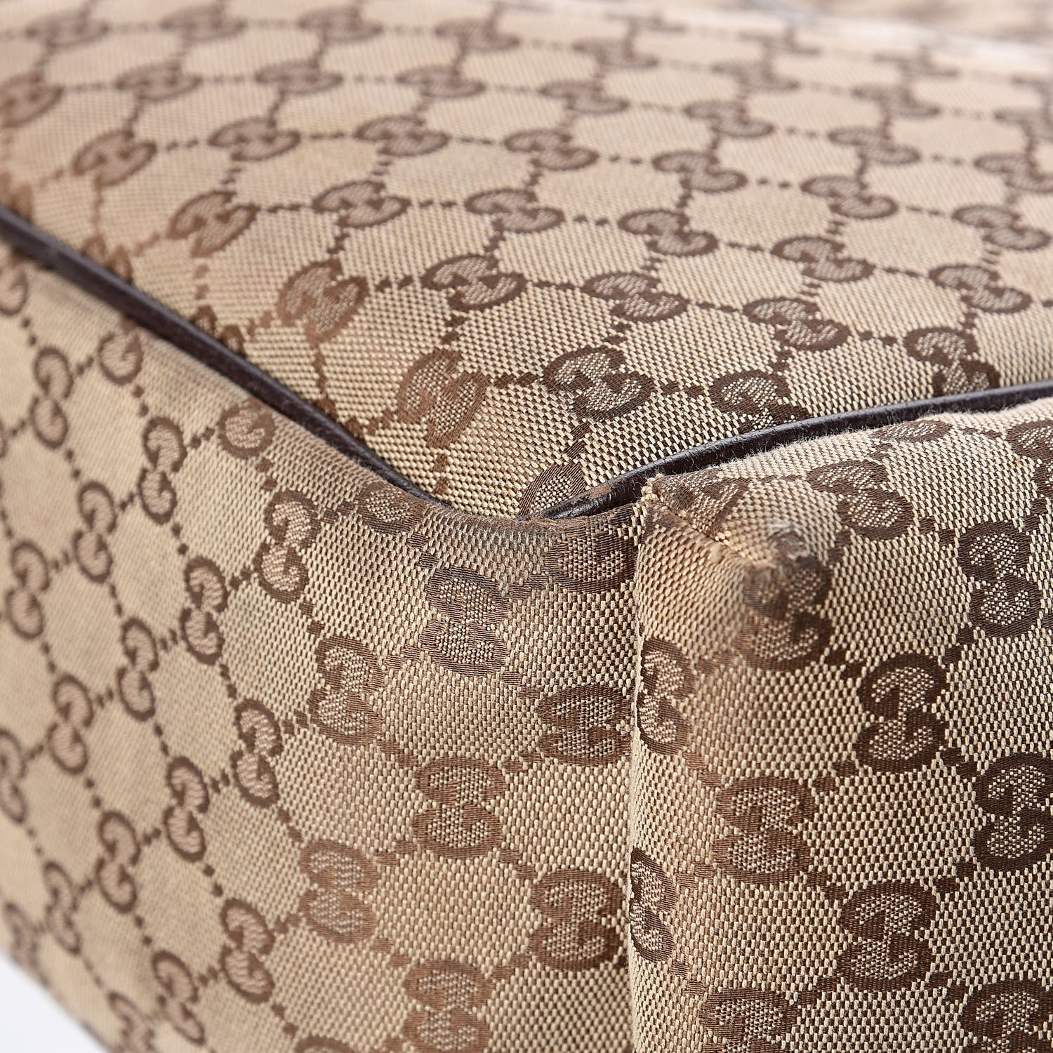 Gucci Monogram Natural Pigskin Large Diaper Bag Beige Ebony Cocoa Dark Chocolate 11 of 12