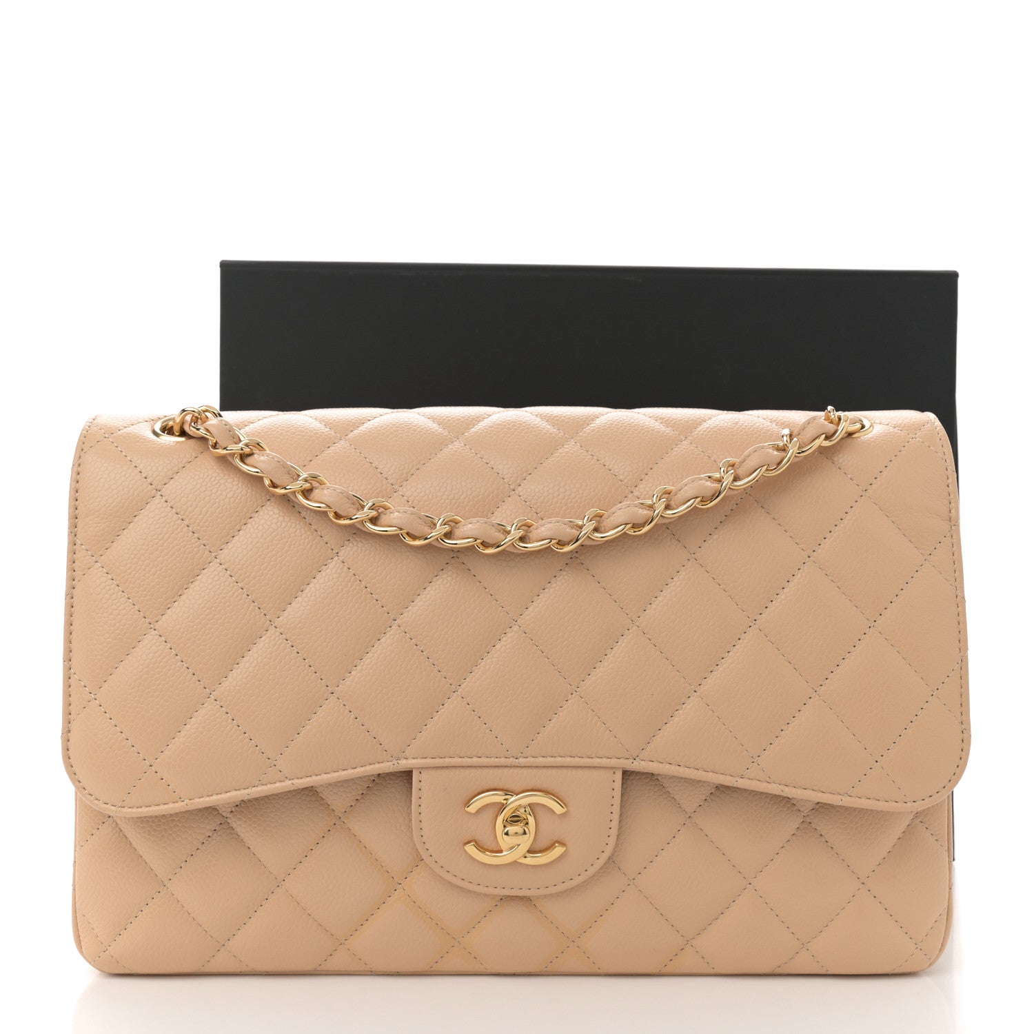 Chanel Caviar Quilted Jumbo Double Flap Beige Clair 12 of 12