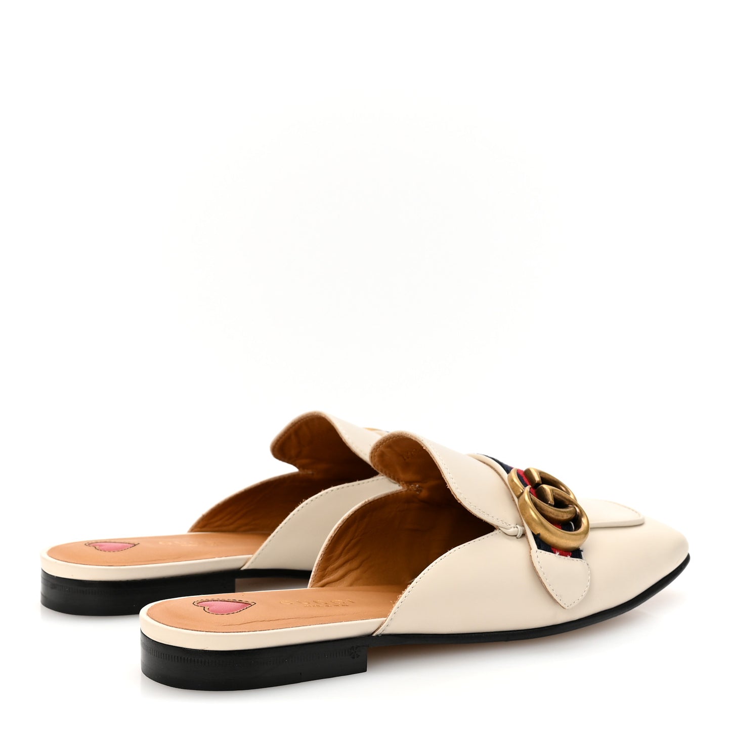 Calfskin Web Womens Peyton GG Slippers 36.5 Mystic White