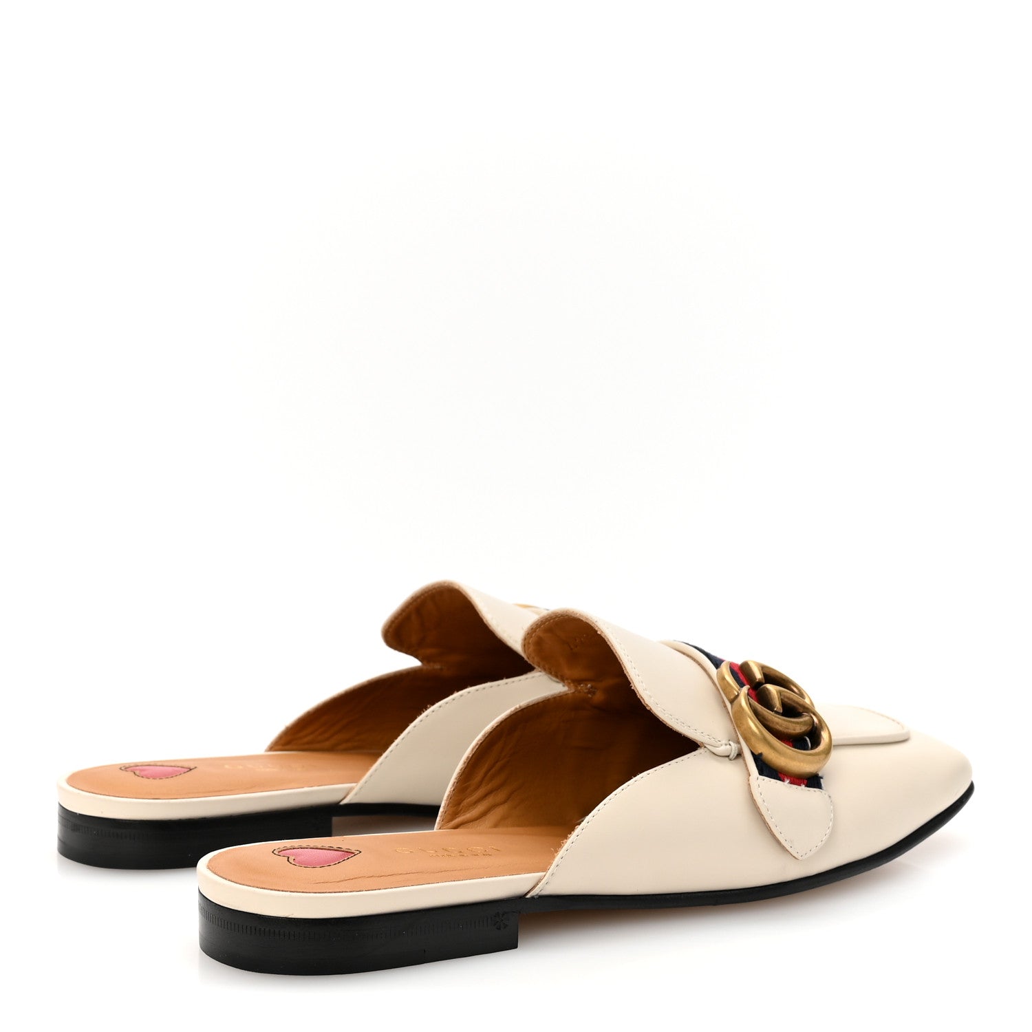 Gucci Calfskin Web Womens Peyton GG Slippers 36.5 Mystic White 5 of 10