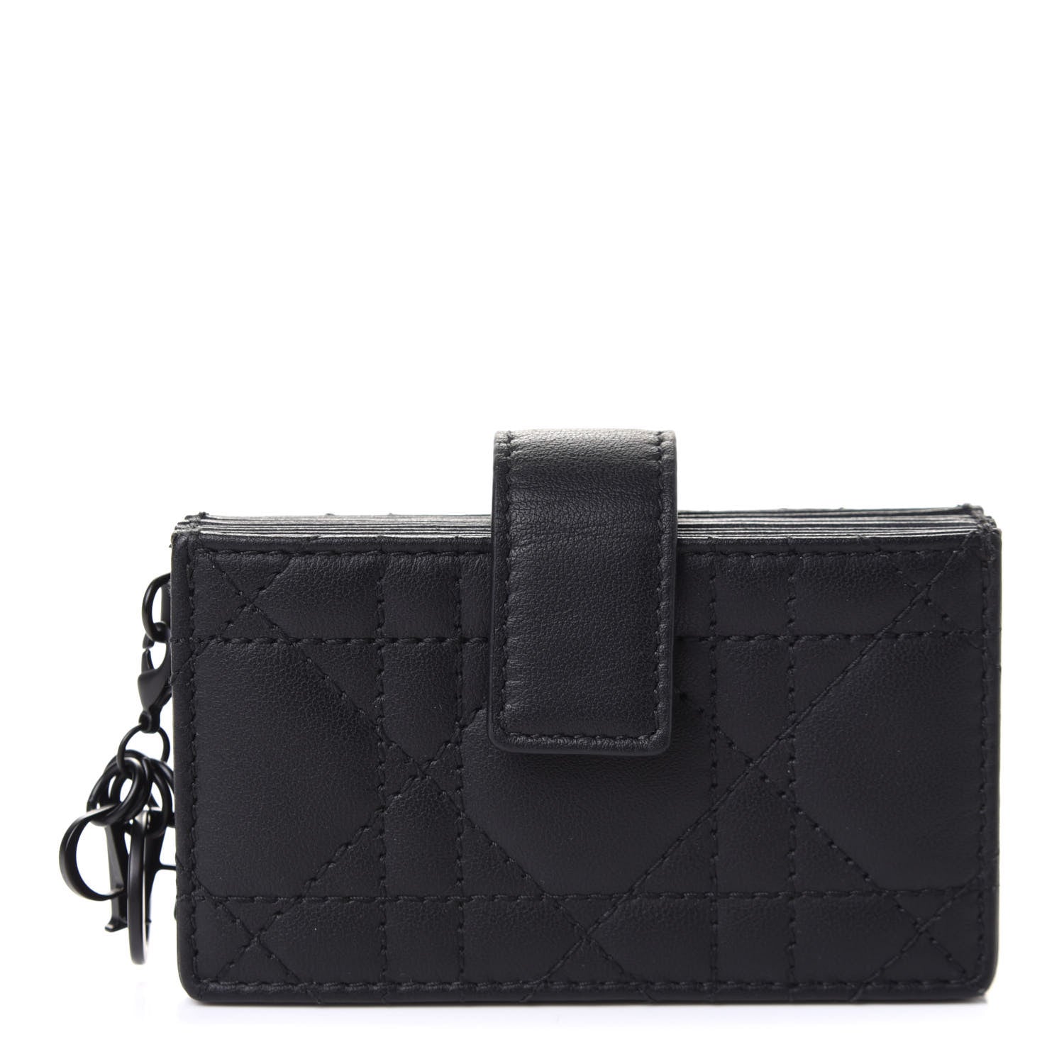 Christian Dior Ultra Matte Calfskin Cannage Lady Dior 5-Gusset Card Holder Black 1 of 11