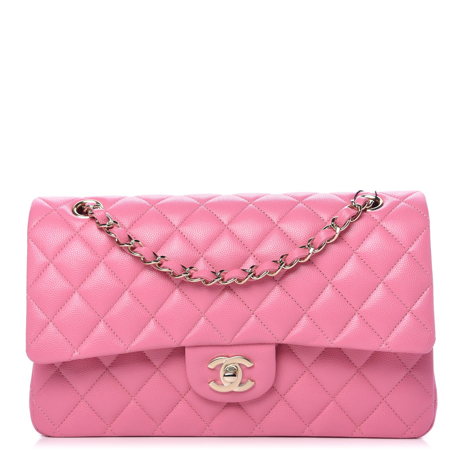 Chanel Caviar Quilted Medium Double Flap Pink 1 of 10