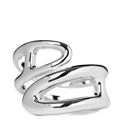 Hermes Sterling Silver Small Chaine D' Ancre Twist Ring 50 5.25 1 of 7