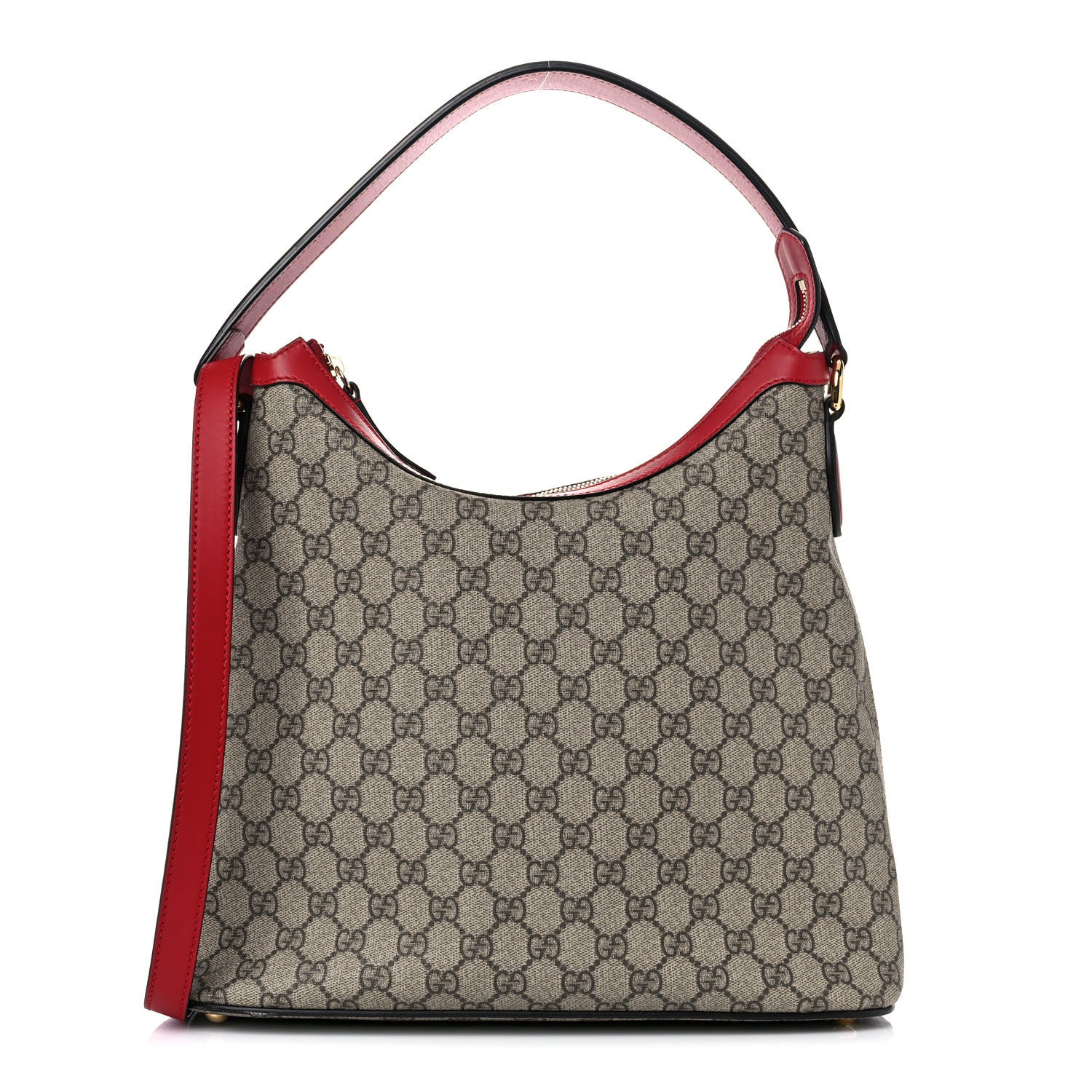 Gucci GG Supreme Monogram Linea A Hobo Red 1 of 12