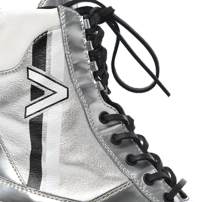 Louis Vuitton Patent Calfskin Spaceship Laureate Platform Desert Boots 37.5 Silver 15 of 21