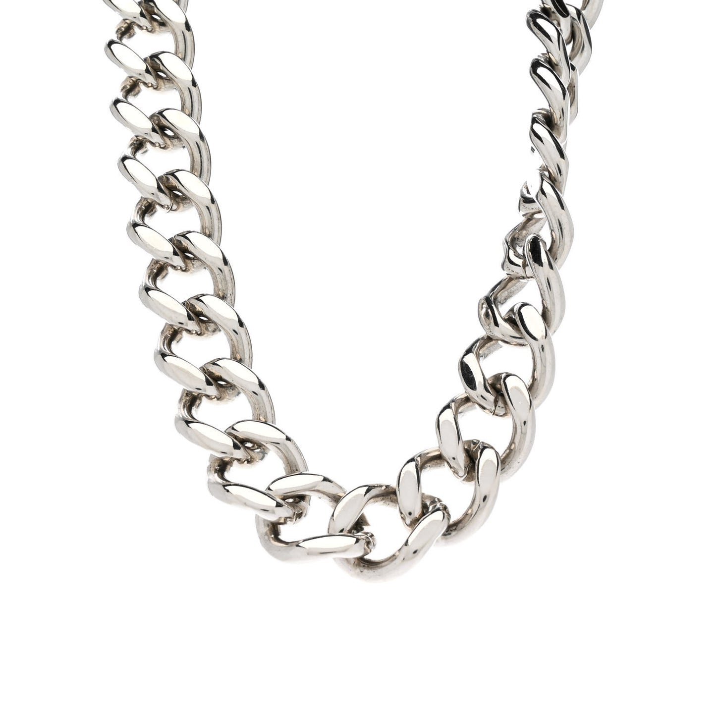 Brass CD Icon Chain Link Necklace Silver