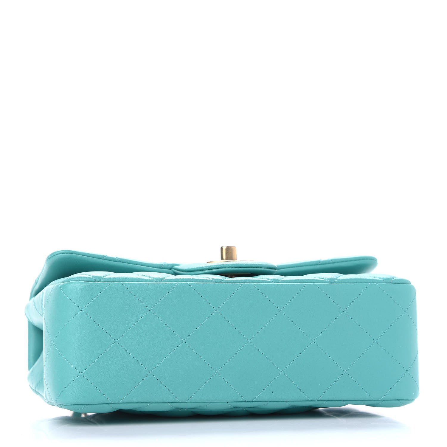 Chanel Lambskin Quilted Mini Rectangular Flap Turquoise 3 of 8