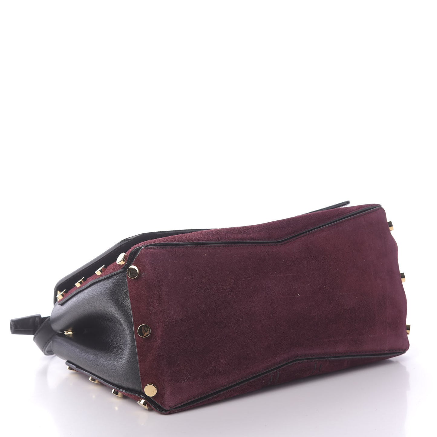 Suede Small Lockett Shoulder Bag Bordeaux