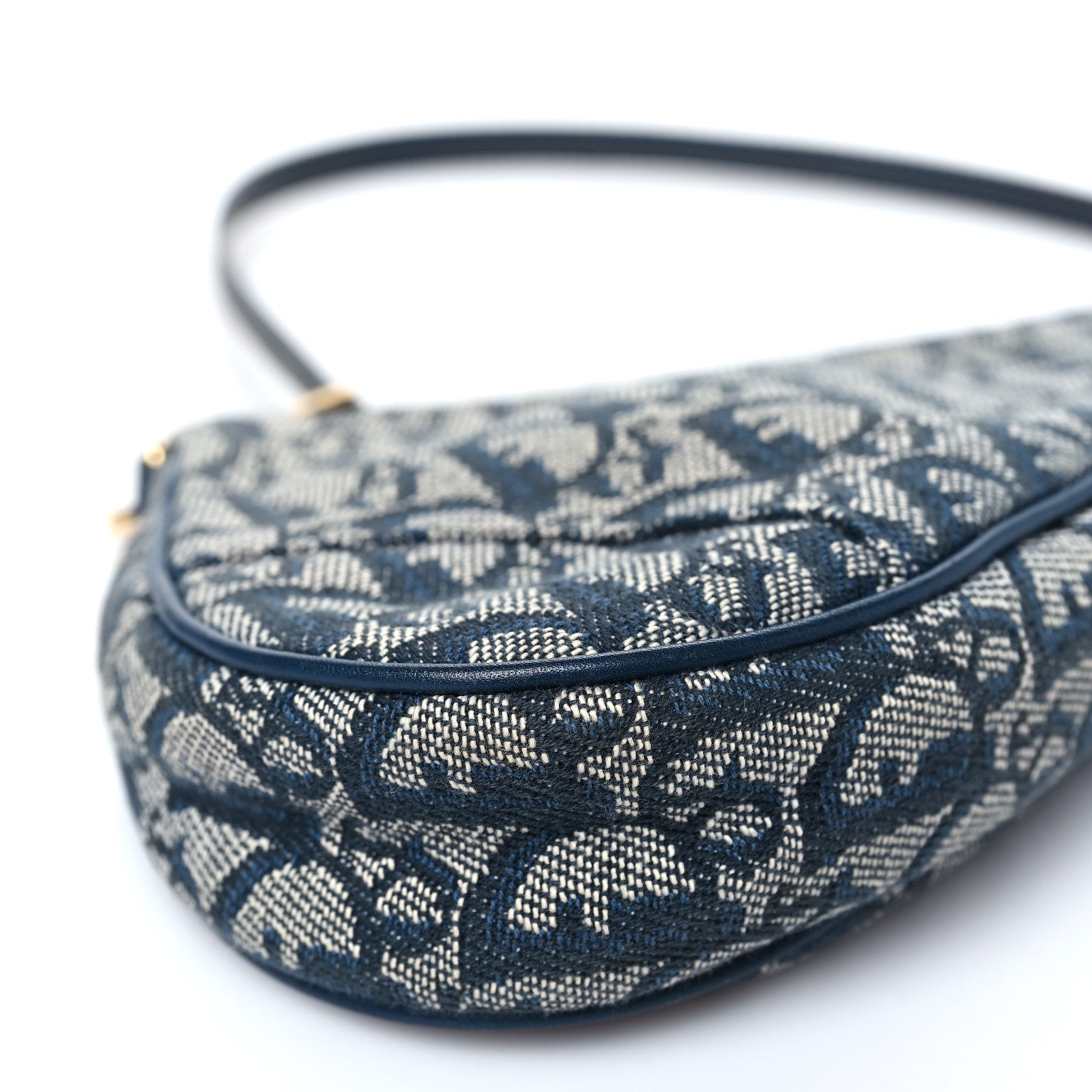 Christian Dior Monogram Mini Saddle Pochette Navy 9 of 10