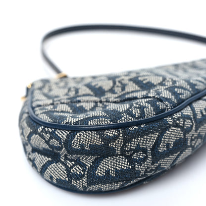 Christian Dior Monogram Mini Saddle Pochette Navy 9 of 10