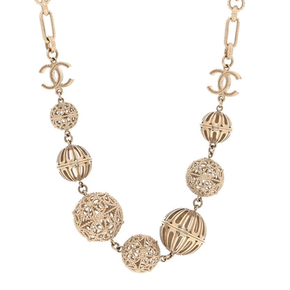 Chanel Metal CC Ball Chain Necklace Gold Gold 1 of 4