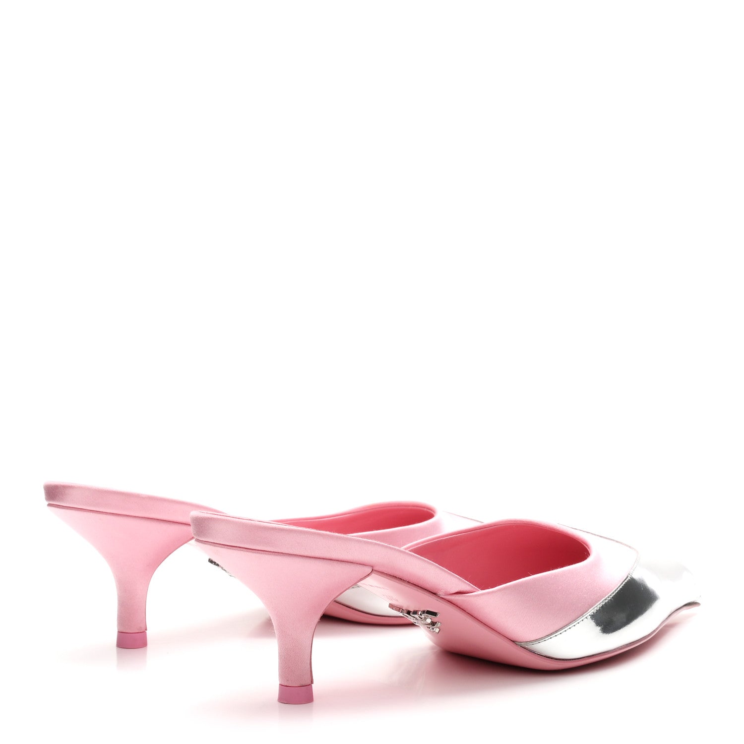Prada Satin Metallic Pumps 38 Pink 5 of 9