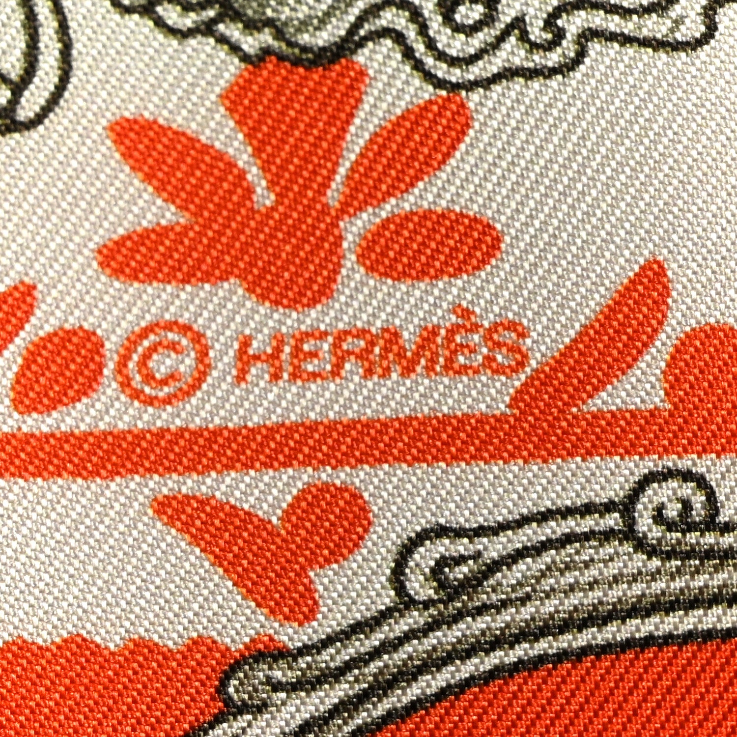 Hermes Silk Etriers Remix Twilly Verveine Orange Kaki 4 of 4