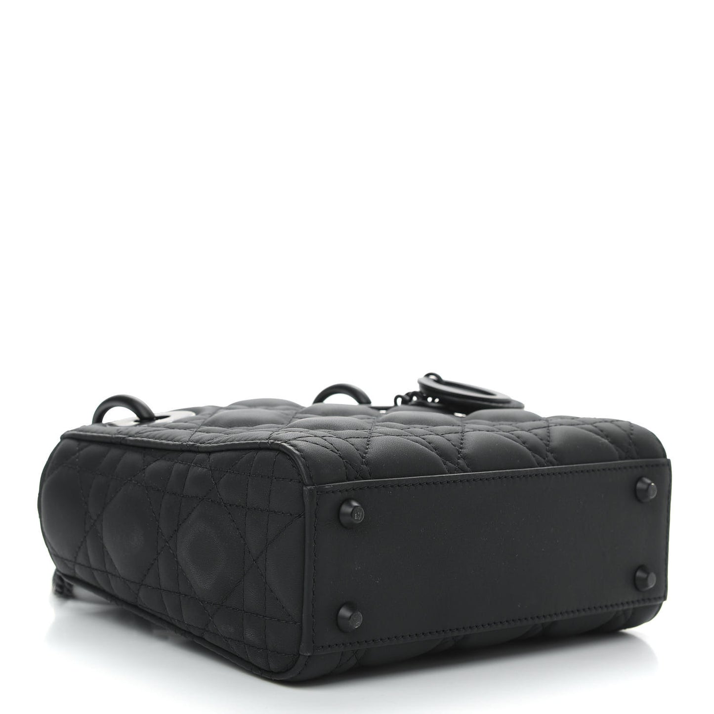 Ultra Matte Calfskin Cannage Mini Lady Dior Black