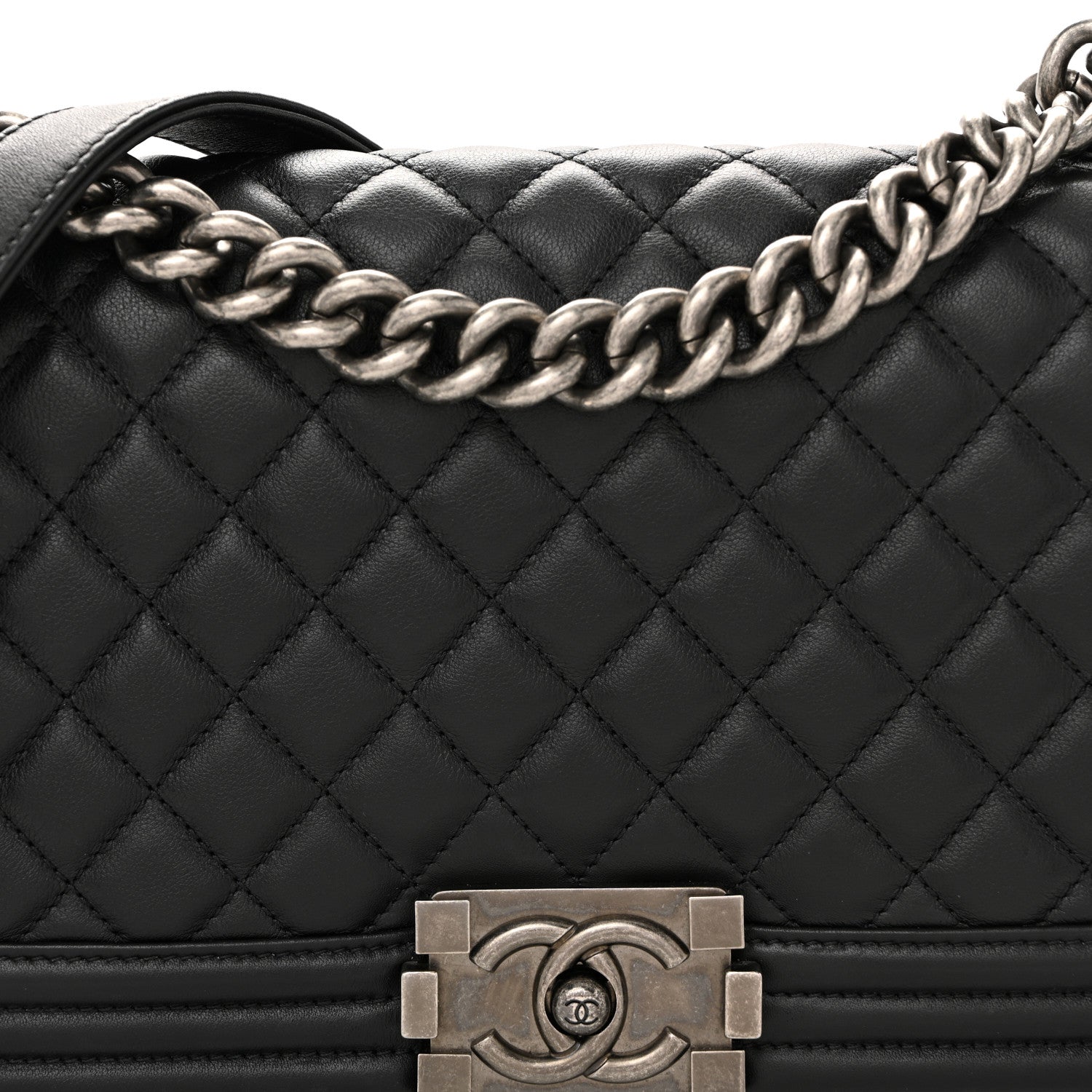 Chanel Lambskin Quilted Medium Boy Flap Black 8 of 11