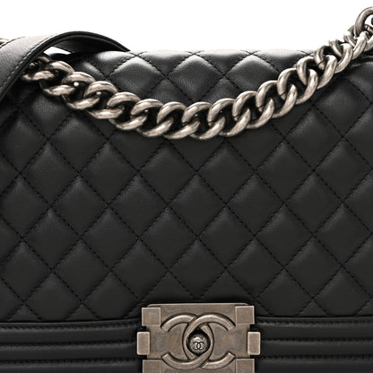 Chanel Lambskin Quilted Medium Boy Flap Black 8 of 11