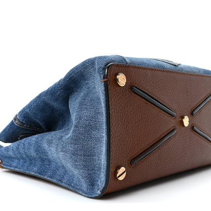 Valentino Garavani Calfskin Denim Rockstud Medium Joylock Satchel Blue 9 of 10