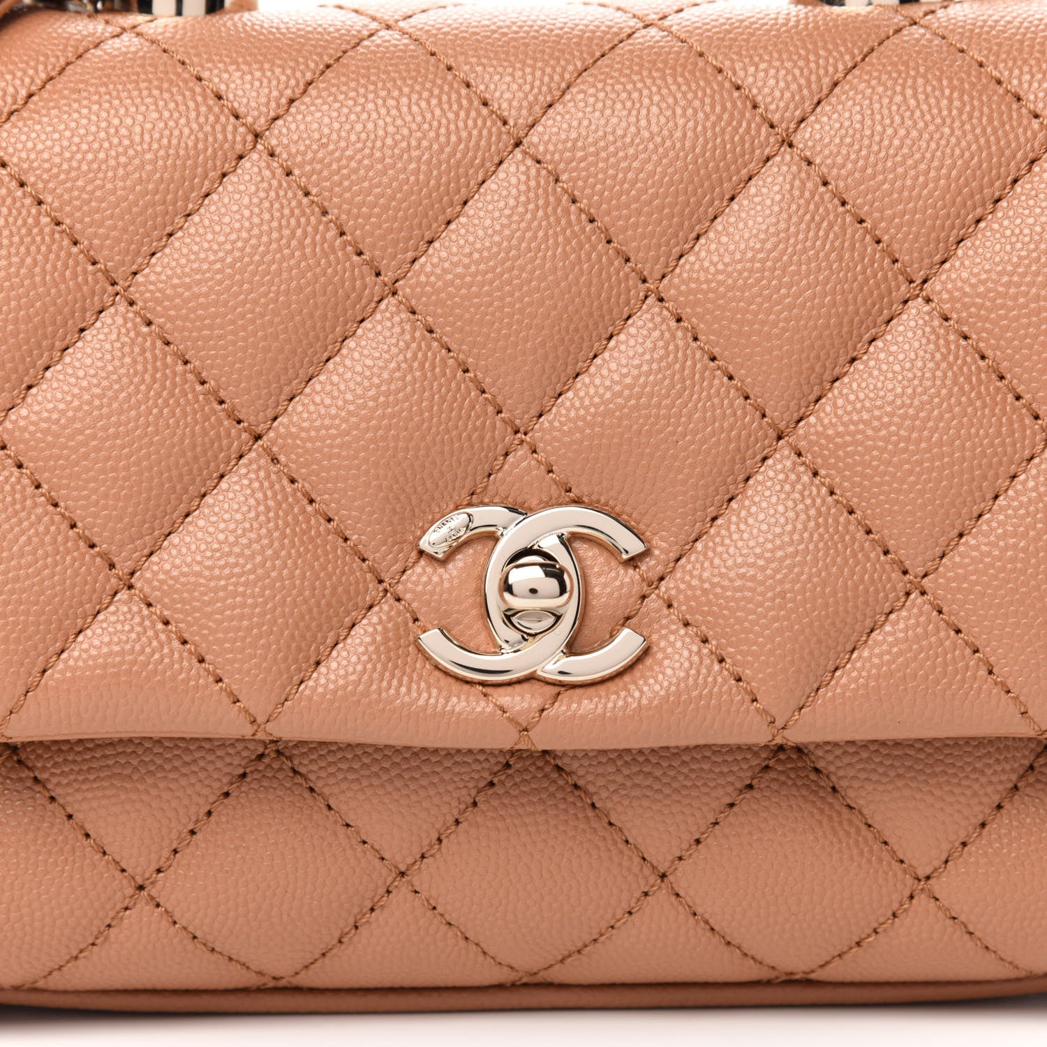 Chanel Caviar Lizard Embossed Quilted Extra Mini Coco Handle Flap Brown 10 of 10
