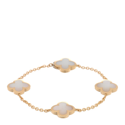 Van Cleef & Arpels 18K Yellow Gold Mother of Pearl 4 Motifs Pure Alhambra Bracelet 1 of 4