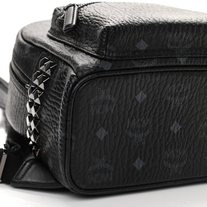 MCM Visetos Side Stud Mini Stark Backpack Black 8 of 9
