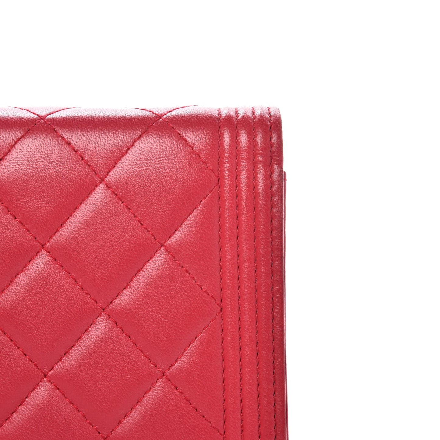 Lambskin Quilted Boy Wallet On Chain WOC Dark Fuchsia